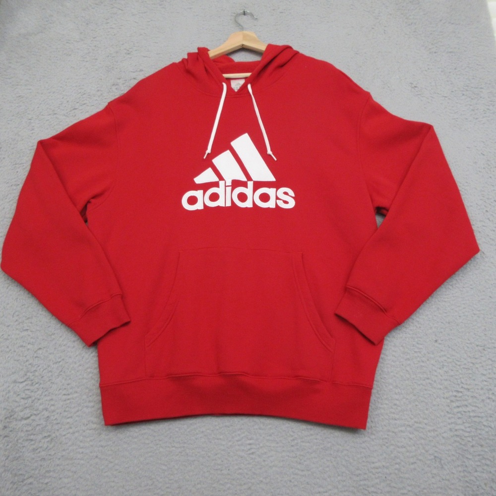 Adidas Hoodie Pullover Mens XL Red Sportswear Streetwear Gorpcore Logo